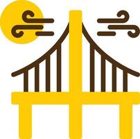 puente amarillo mentir circulo icono vector