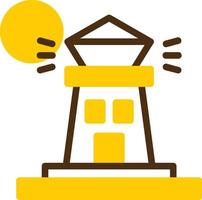 Lighthouse Yellow Lieanr Circle Icon vector