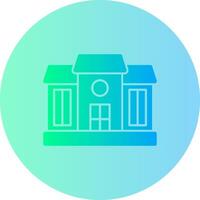 Mansion Gradient Circle Icon vector