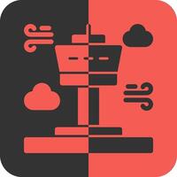 Tower Red Inverse Icon vector