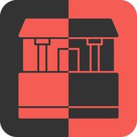 Courtyard Red Inverse Icon vector