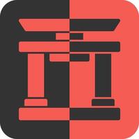 Shrine Red Inverse Icon vector