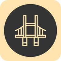 Bridge Linear Round Icon vector