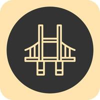 Bridge Linear Round Icon vector