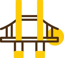 Bridge Yellow Lieanr Circle Icon vector