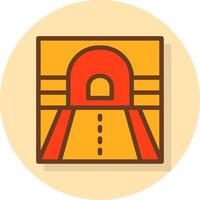 Tunnel Filled Shadow Cirlce Icon vector