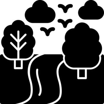 camino sólido multi degradado icono vector