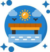 Boardwalk Tailed Color Icon vector