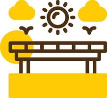 Boardwalk Yellow Lieanr Circle Icon vector