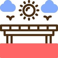 Boardwalk Color Filled Icon vector