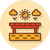 Boardwalk Filled Shadow Cirlce Icon vector