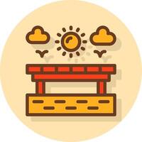 Boardwalk Filled Shadow Cirlce Icon vector