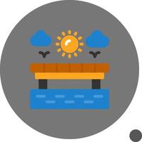 Boardwalk Flat Shadow Icon vector