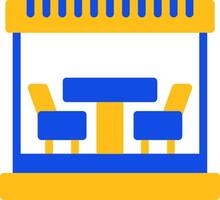 Terrace Flat Two color Icon vector