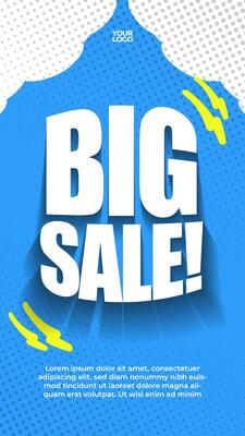Vertical grunge banner Background.Sale announcement crazy promotions. Doodle elements on retro poster. Stylish modern advertising poster design with space for text.