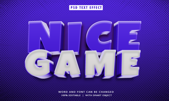 Nice Game 3D Editable Text Effects psd