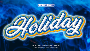 Holiday 3D Editable Text Effects psd