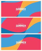 summer banner abstract colorful background and calligraphy summer vector