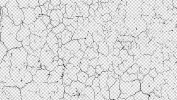 Vintage black and white vector of a cracked wall with grunge effect,