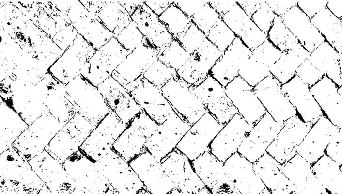grunge texture background black and white color with old bricks wall texture, Vintage old brick floor vector illustration