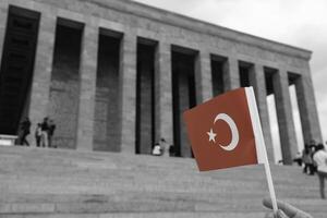 anitkabir y turco bandera. 10 noviembre o 10 kasim antecedentes foto