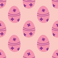Seamless easter spring vector pattern with easters eggs