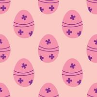 Seamless easter spring vector pattern with easters eggs