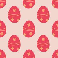 Seamless easter spring vector pattern with easters eggs