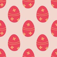 Seamless easter spring vector pattern with easters eggs