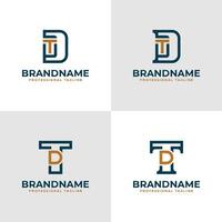 Elegant Letters DT and TD Monogram Logo, suitable for business with TD or DT initials vector