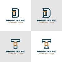 Elegant Letters DT and TD Monogram Logo, suitable for business with TD or DT initials vector