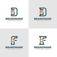 Elegant Letters DF and FD Monogram Logo, suitable for business with FD or DF initials vector