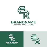 Modern Initials ER Logo, suitable for business with ER or RE initials vector