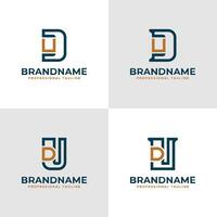 Elegant Letters DU and UD Monogram Logo, suitable for business with UD or DU initials vector
