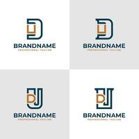 Elegant Letters DU and UD Monogram Logo, suitable for business with UD or DU initials vector