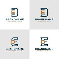 Elegant Letters DE and ED Monogram Logo, suitable for business with ED or DE initials vector