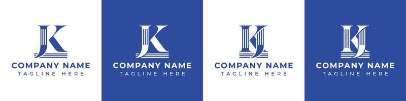 Letters JK and KJ Pillar Logo, suitable for business with JK and KJ related to Pillar vector