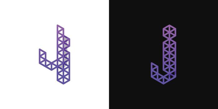letras ij y Ji polígono logo, adecuado para negocio relacionado a polígono con ij o Ji iniciales vector