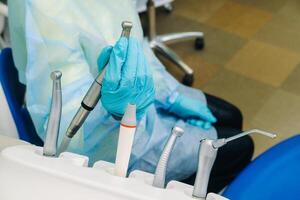 a tool for the dentist before working in his office photo