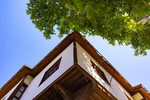 Traditional house and a tree in Beypazari district of Ankara photo