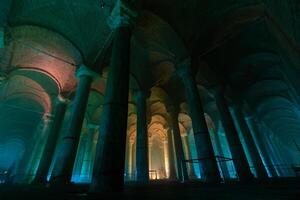 Basilica Cistern. Wide angle view of Basilica Cistern photo