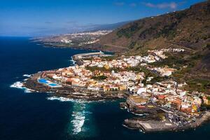 Beach in Tenerife, Canary Islands, Spain.Aerial view of Garachiko in the Canary Islands photo
