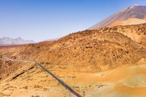 the desert landscape of the red planet similar to Mars. Teide National Park on the island of Tenerife.canary Islands, Spain photo