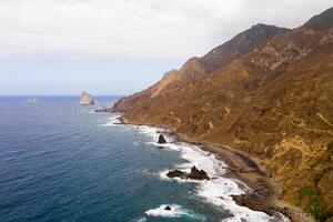 The sandy beach of Benijo on the island of Tenerife.The Canary Islands. Spain photo