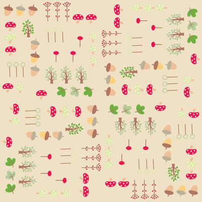 kids foliage seamless repeat pattern