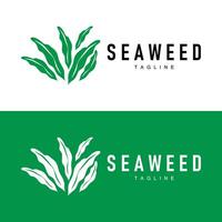 Seaweed Logo Design Underwater Plant Illustration Template vector