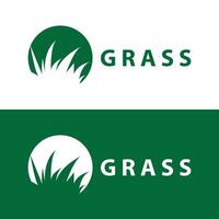 Farm illustration green grass logo design simple natural grass vector template