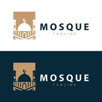 Black silhouette design of Islamic place of worship simple modern minimalist mosque logo template vector