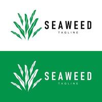 Seaweed Logo Design Underwater Plant Illustration Template vector