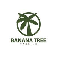 Banana Tree Logo, Fruit Tree Plant Vector, Silhouette Design, Template Illustration vector